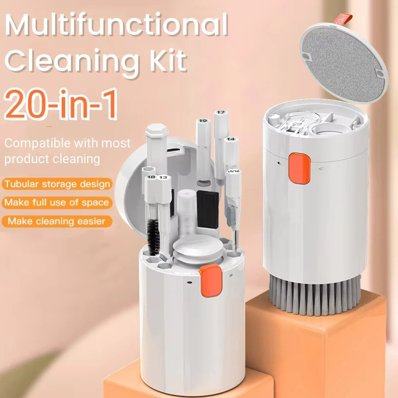 20 en 1 multi-fonctionnel appareil photo numérique casque téléphone portable ordinateur portable clavier ensemble d'outils de nettoyage brosse de nettoyage stylo propre