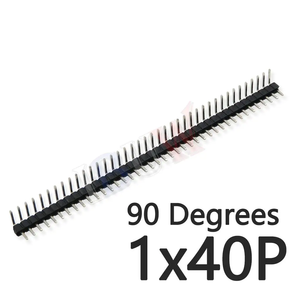 10PCS 40 Pin 1x40 2x40 Single Double Row Male 2.0 Breakable Pin Header Connector Strip For Arduino Black 2.0MM 90 degrees