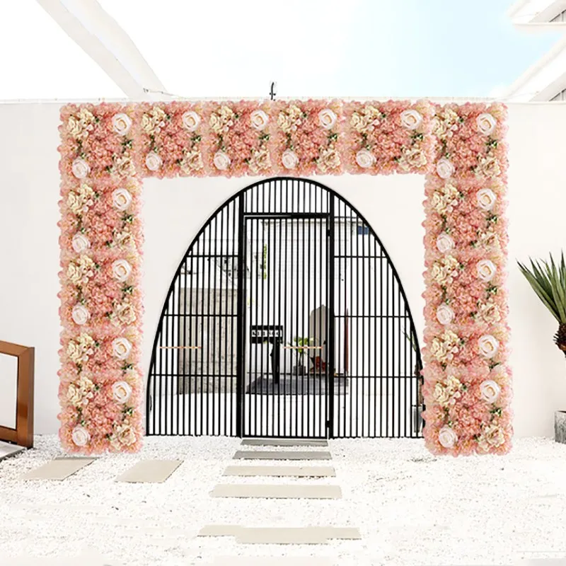  Artificial Flowers Wall Panel Faux Roses Flower Backdrop Wall for Party Wedding Bridal Shower Outdoor Decoration