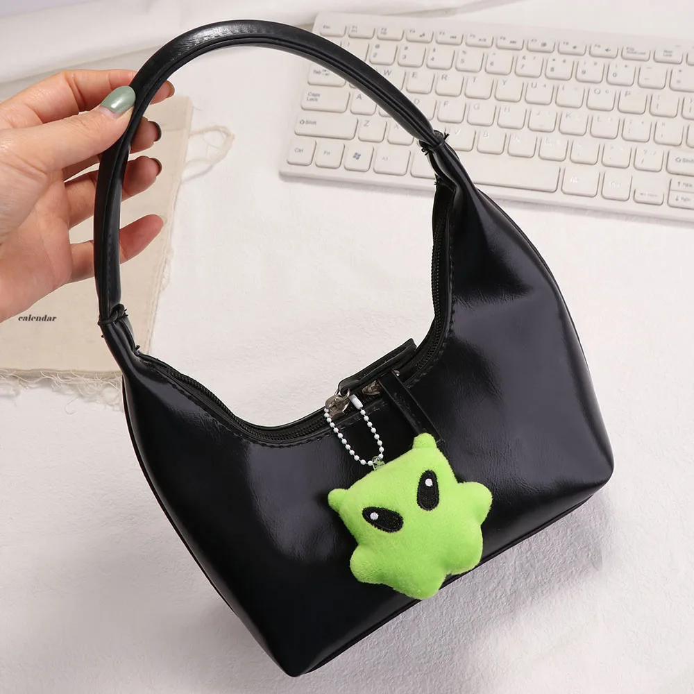 New Soft Plush Backpack Pendant Mini Cute Star Mobile Phone Rope Adorable Kawaii Style Alien Cat Keychain Birthday
