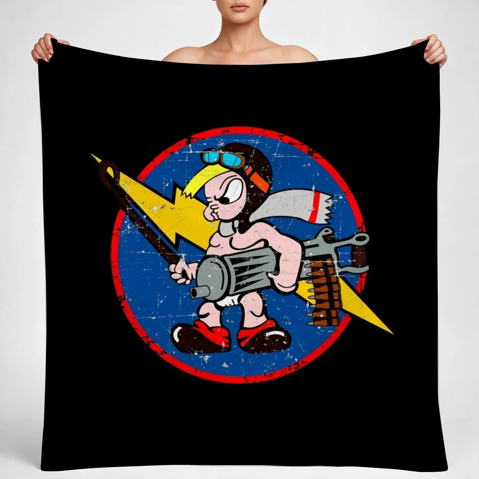 USAF - 487th fighter squadron - The HUNters - Clean Style Throw Blanket couch cozy soft plush fuzzy picnic outdoor blanket