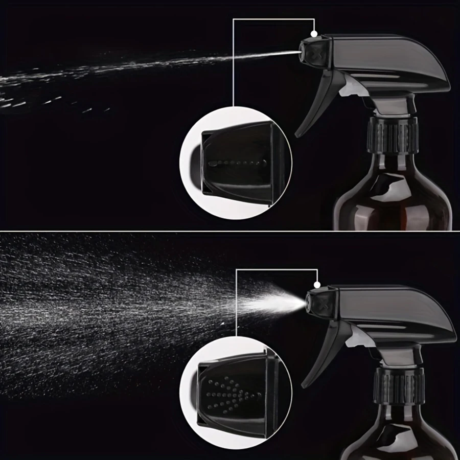 2er-Pack Leere Bernsteinfarbene Kunststoff-Sprühflaschen 16oz Nachfüllbare Flasche für Ätherische Öle Pflanzen Reinigungslösungen Haarspray Langlebig – Detail 4