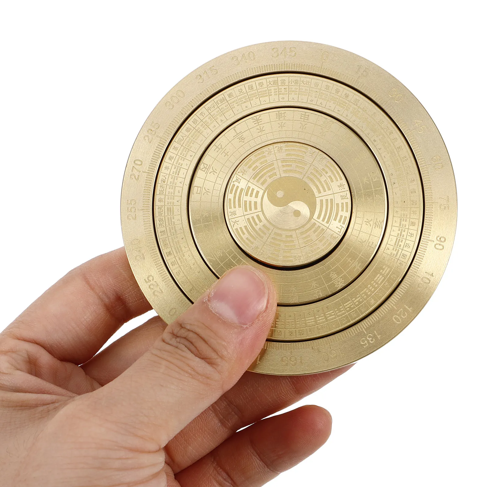 Metal Luo Pan Portable Bagua Ornament Mini Feng Shui Compass Copper Good Luck Decoration Traditional Feng Shui Amulet