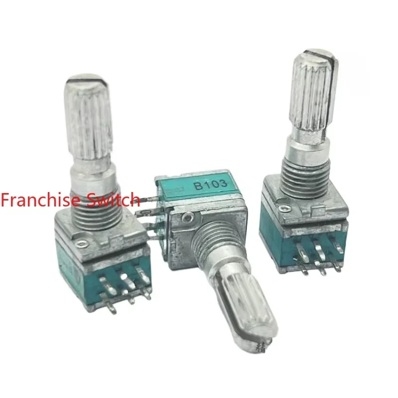 50PCS R09 Type Dual Potentiometer B10K With Center Positioning Walkie-talkie Shaft Length 20mm