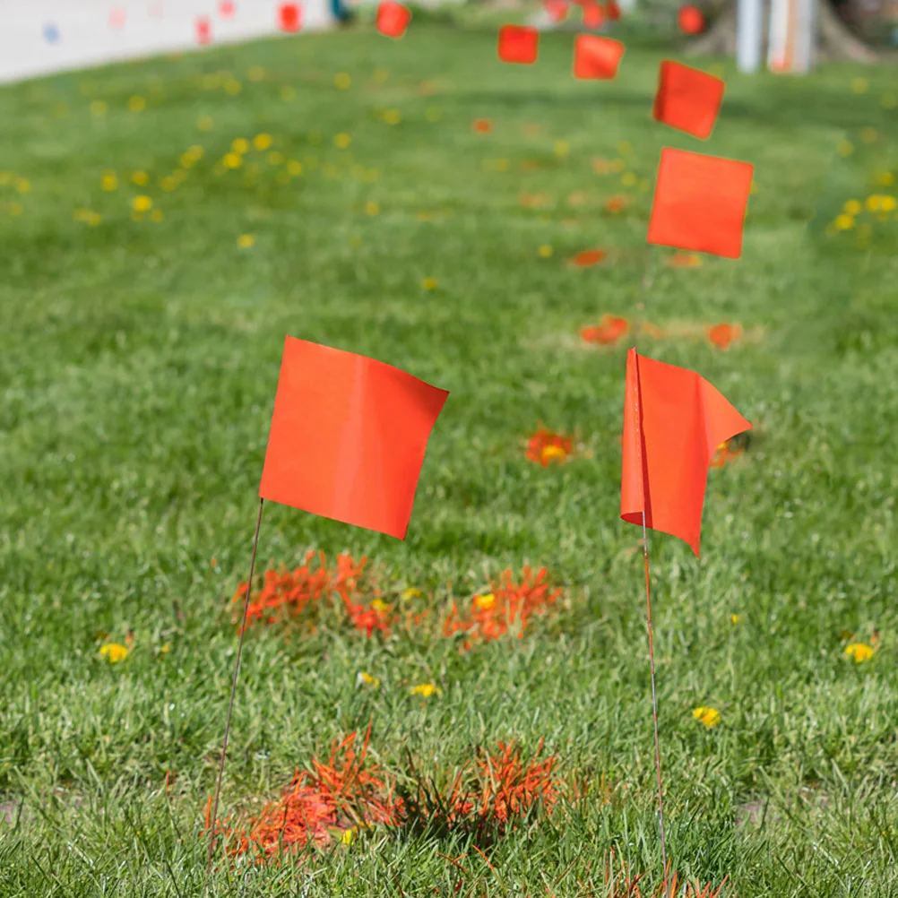 30 Pcs Signal Flag Marker Flags For Supplies Garden Markers Dog Training Survey Triangular Irrigation Marking Flags Sturdy Steel