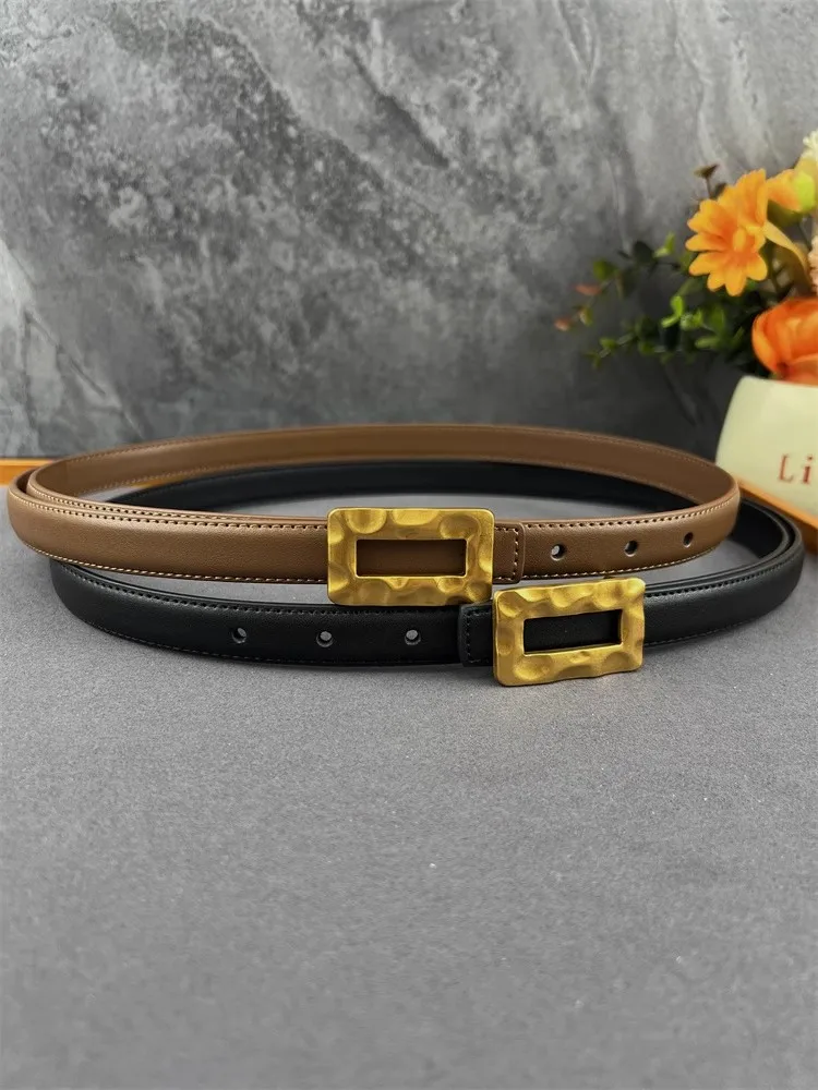 เข็มขัดหนังแท้ทรงคอร์เซ็ทสำหรับผู้หญิง หัวเข็มขัดสี่เหลี่ยมสีทอง  รุ่น J1658 ใช้ตกแต่งชุดเดรสหรือคาดเอว