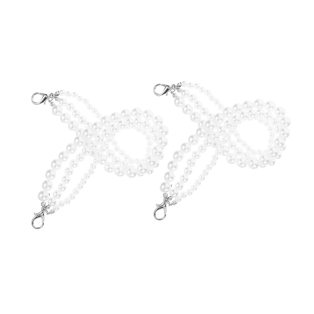 

1Pair Pearl Shoe Chains Women Trendy Shoe Decoration Charm with Easy Clasp Suitable for Sneakers Boots Boot Chains