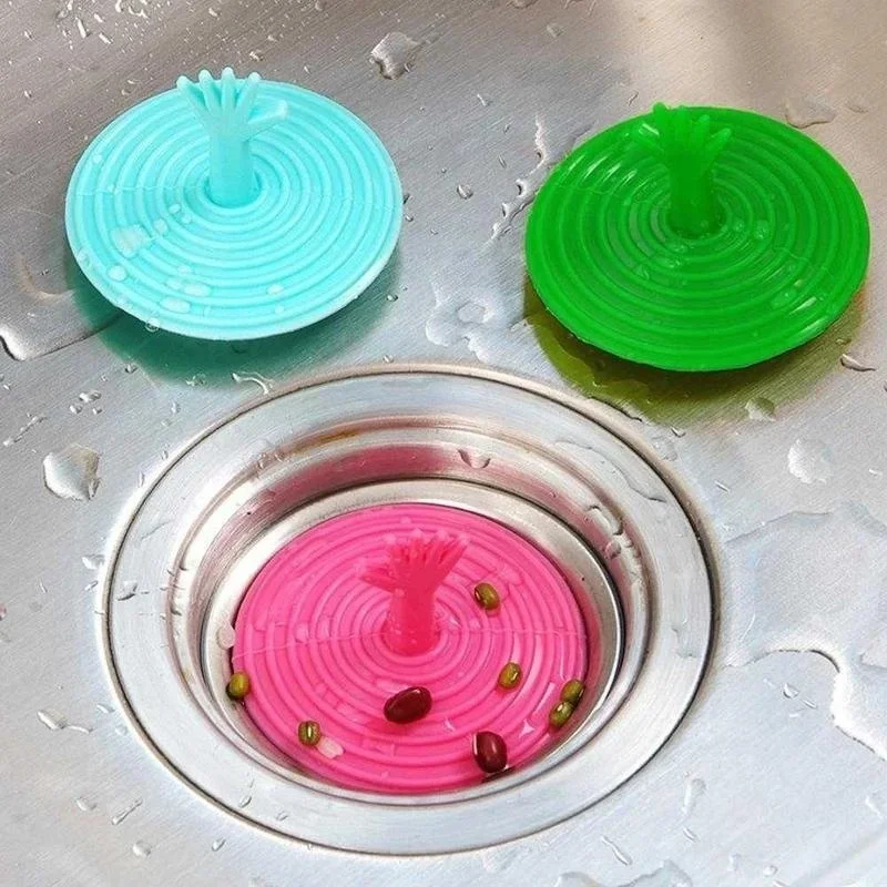 Random Color Creative Hand Shaped Sink Stopper Bathroom Bathtub Water Stopper Bathroom Convenient Cleaning Tool