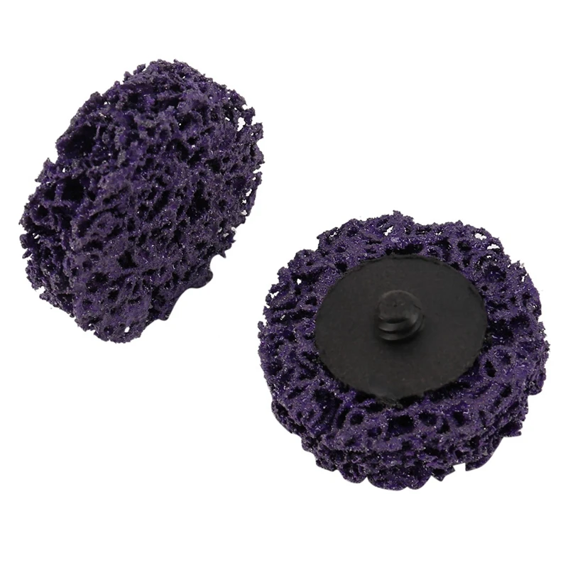 75PCS 2 Inch 50Mm Quick Change Easy Strip & Clean Discs Purple For Paint Rust Removal Surface Prep With 3 Holder