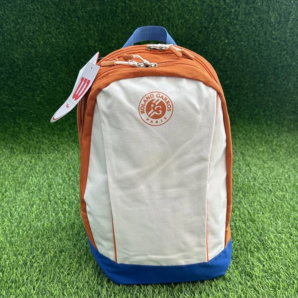

Wilson 2024 Team Roland Garros Backpack French Open Large Capacity Orange Blue Grey Double Shoulder Tennis Bag
