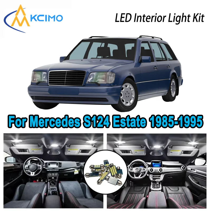 

Premium Bright LED Interior Light Kit for Mercedes S124 Estate 1985-1995 1986 1987 Dome Map Trunk Car Lamps with Canbus No Error