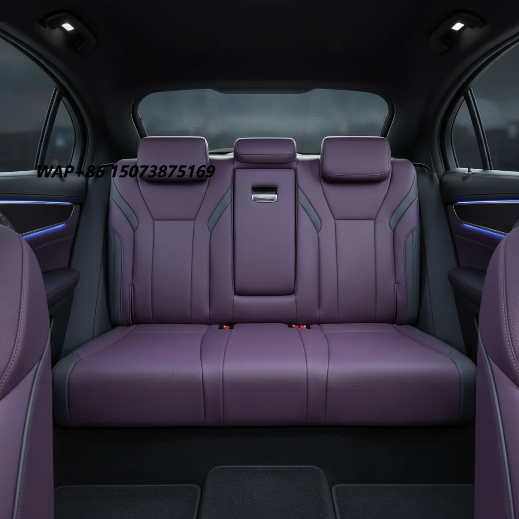 Luxury Car Seat Double Row Executive Minivans with Cushioned Anti-Wrinkle Dark Purple Carbon Fiber for Land Cruiser Seat Parts