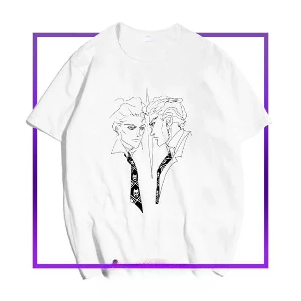 

Jojo's Bizarre Adventure Band Anime Peripheral T-shirt Plus Size 100% Cotton Short Sleeve Fashion and Hip-pop