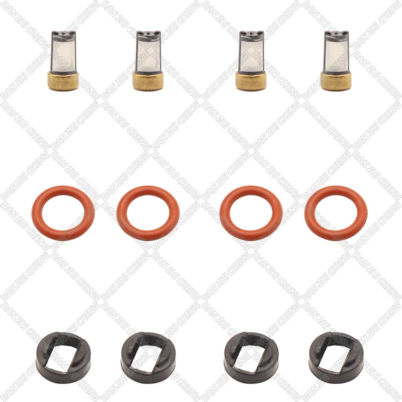 

4 SET For 8-13 Toyota Lexus 4.6L 5.7L V8 23250-0S020 23209-0S020 Fuel Injector Service Repair Kit Filters Orings Seals Grommets