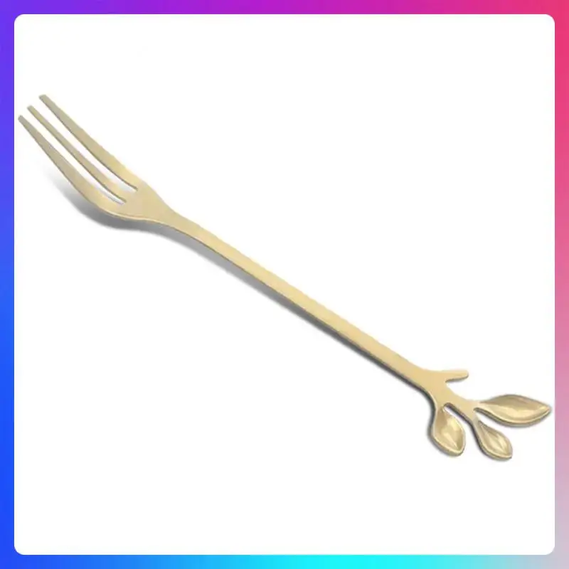 Edelstahl-Löffel, kreativer, langlebiger Kaffeelöffel, einzigartige Cucharas-Edelstahlgabel, einzigartiger Blattgold-Löffel, einzigartiges Design