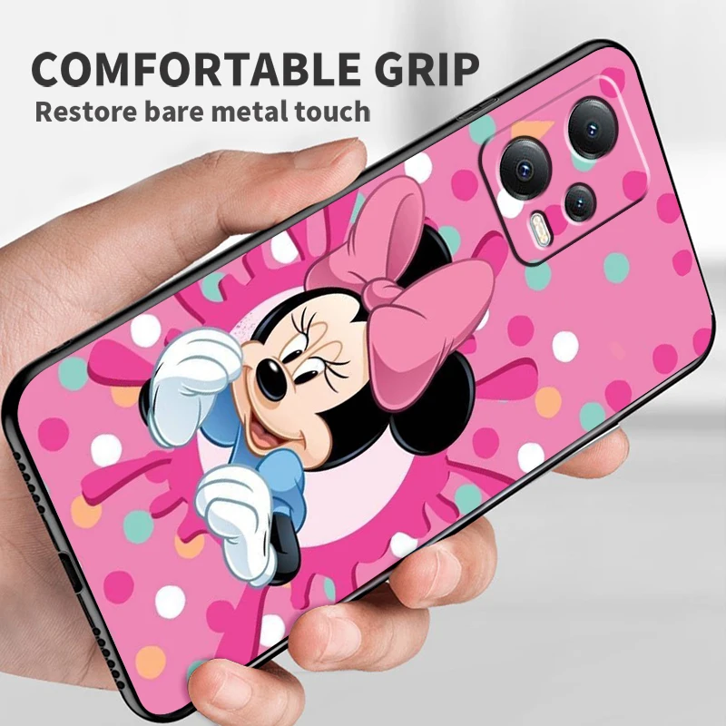 Disney Fashion Mickey Minnie For Xiaomi Redmi Note 13 12R 12 12S Turbo 11 11T 11S 10 10S Pro Plus 5G Black Funda Phone Case