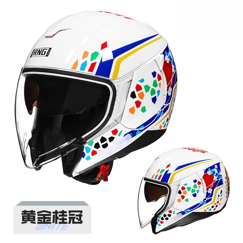 

RNG 3/4 Motorcycle Helmet - Bluetooth-Enabled Double Lens Off-Road Casco for The Modern Street Knight and Off-Road Enthusiast