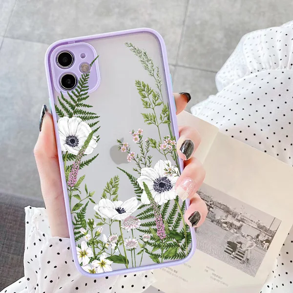 Blütenknospen-Handyhülle für iPhone 17 16 7 8 Plus 11 12 13 14 15 Pro Max 14 Plus – Präzise Pflanzen-Design Rückseite für iPhone X XS XR – Detail 4