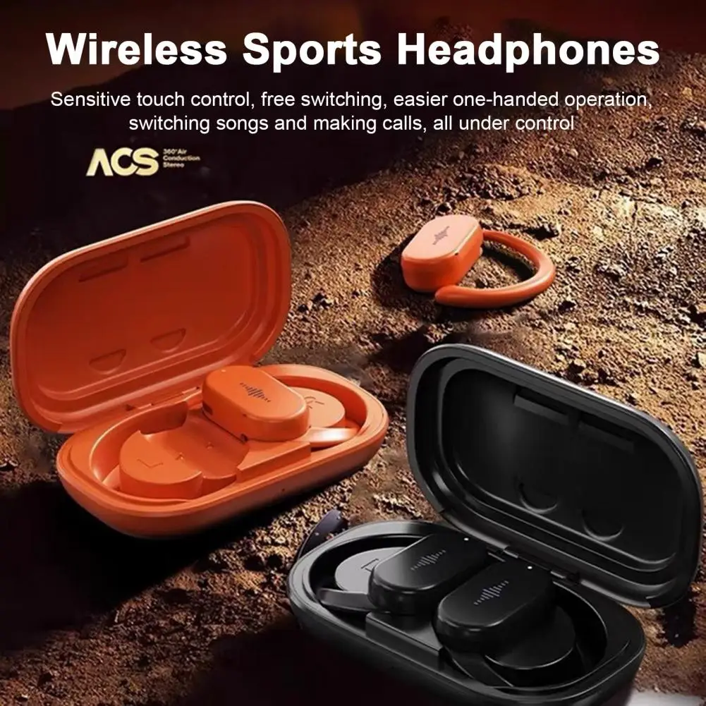 Running Earphones with Noise Reduction Wireless Earbuds Air Conduction Ear-hanging Headphones for Call Sport Bilateral Stereo