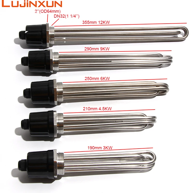 Lujinxun Heating Element With Probe / Ground Screw DN32 1 1/4