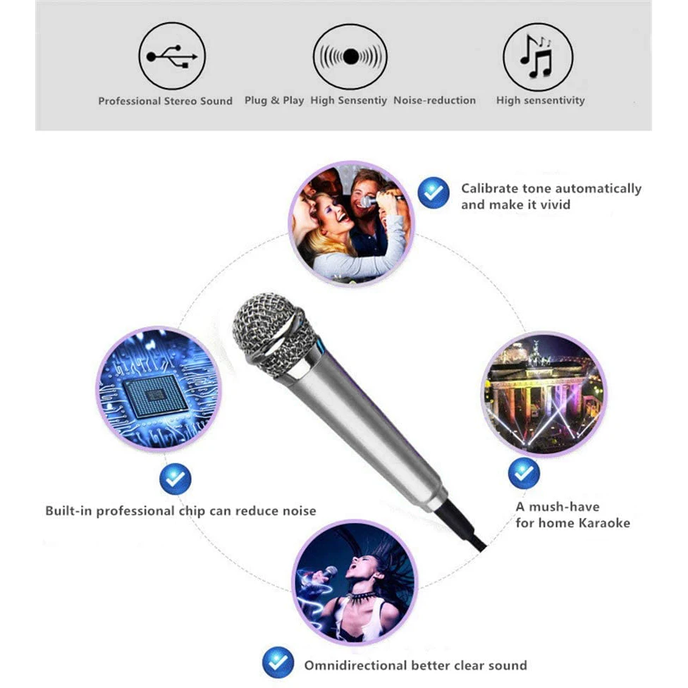 ميكروفون FFYY-Mini مزود بميكروفون ستيريو متعدد الاتجاهات لتسجيل الصوت والردشة والغناء على هاتف Apple وAndroid (وردي)