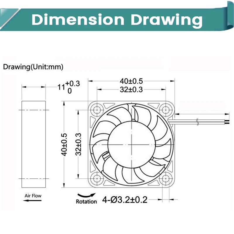 Gdstime 40mm Lüfter DC 5V 12V 24V 40MM*10MM Bürstenloser Lüfter 4CM Dual Ball Mini Lüfter 4010 Lüfter für 3D-Drucker Teile Kühlung – Detail 6