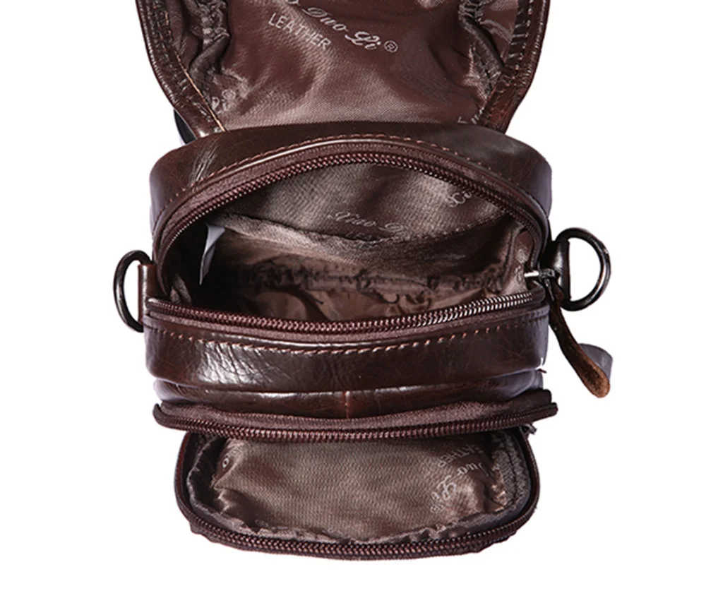 Men Genuine Leather Fanny Waist Pack Small Purse Cigarette Hip Belt Multi-purpose Fashion Real Cowhide Shoulder Cross Body Bag