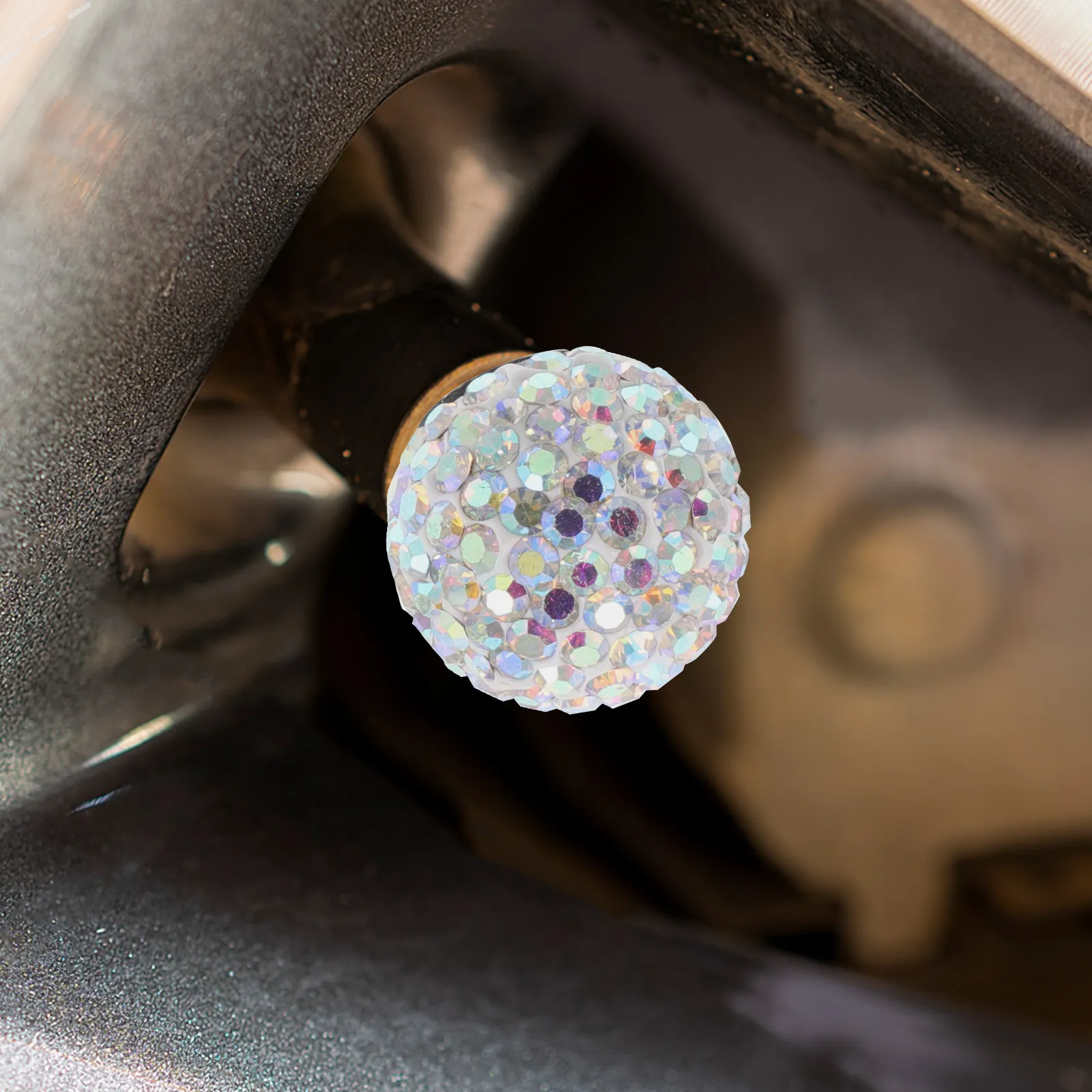 4Pcs Sparkling Diamond Tire Valve Caps Crystal Bling Universal Fit Car Bike Motorcycle Valve Stem Caps Dustproof Waterproof