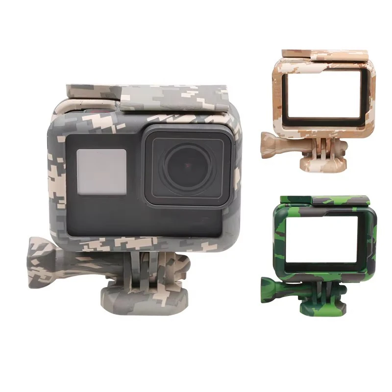 สําหรับ Gopro กรอบกรณี Shell Protector กองทัพสีเขียว + Lone สกรู + ฐานสําหรับ Go Pro Hero 5 6 7 สีดําอุปกรณ์เสริมใหม่