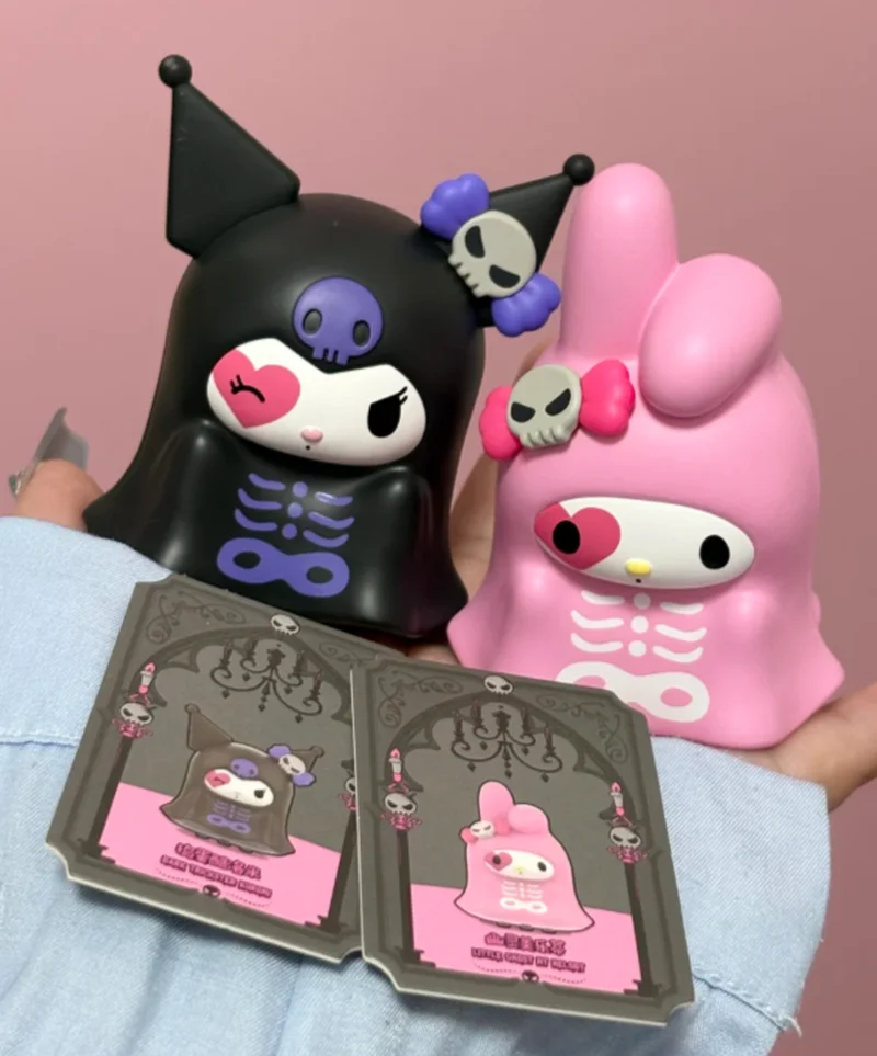 Kuromi and Badtz-Maru Halloween Trick-or-Treat Series Trendy Toy Model Blind Box Figure Decoration Gift for Boys and Girls