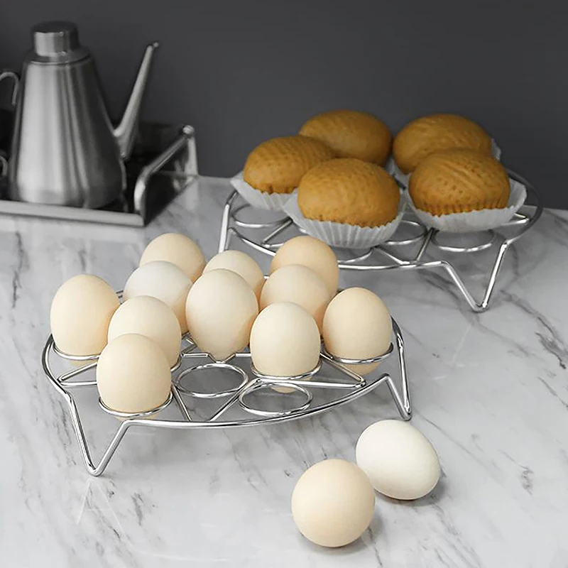 New··1PC Steamed Egg Rack Stainless Steel Steamed Bun Dumplings Steaming Rack Durable Steamer Cooking Accessories