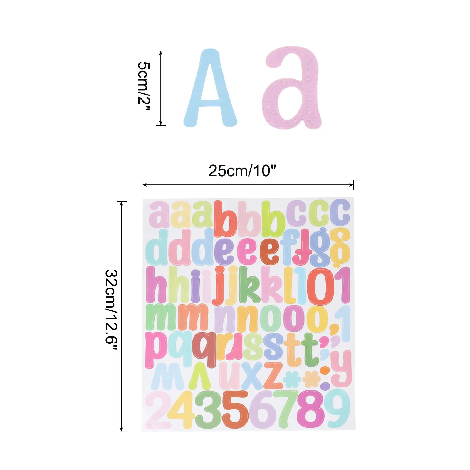 10Sheets Letter Stickers 2 Inch Self-Adhesive Vinyl Alphabet Number Stickers Vinyl Lettering Decals for DIY Gift Cards Decals