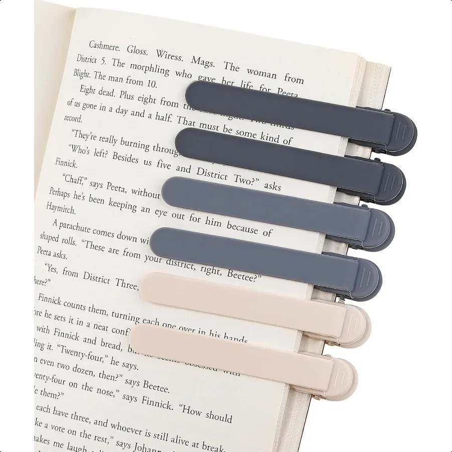 

6Pcs Automatic Bookmark Silicone Smart Book Marks for Reading Women Men Cute Unique Book Markers Bookmark Clip Reading Accessor