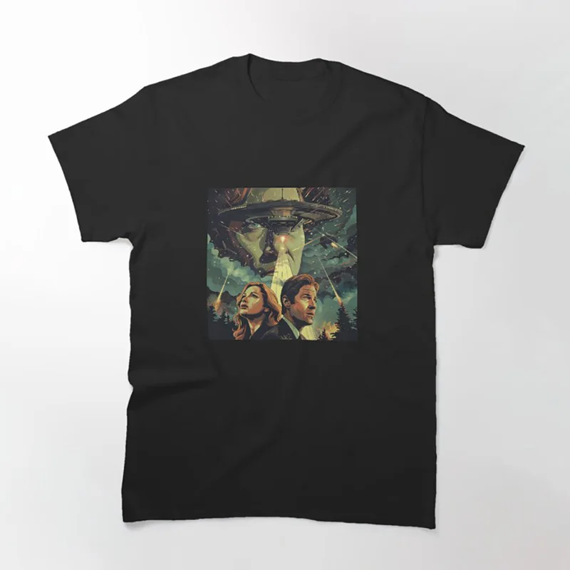 Believe Trust No One Vintage Sci fi tv series The X Files Gift t shirt 0305 Retro Alien movie Graphic clothes All size top S-6XL