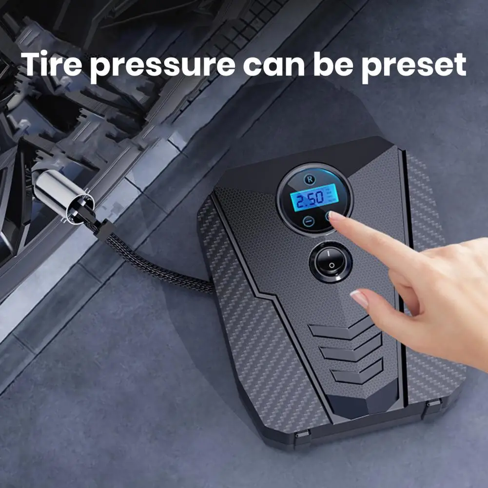 Car Tire Inflator Digital/Pointer Tire Pressure Gauge LED Light Auto Bicycle Motorcycle Tire Pump Electric Air Compressor