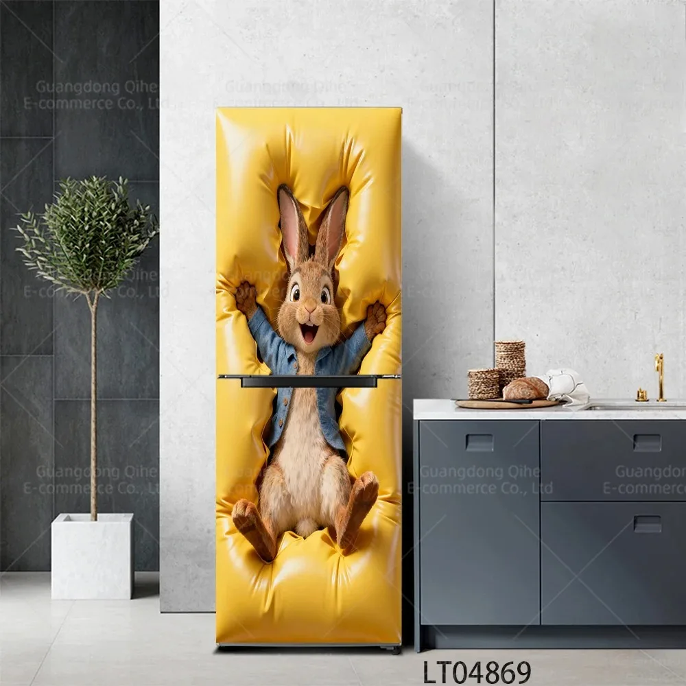 Immagine 6: Adesivo Murale per Frigorifero con Poster Birra Retrò, Design Cabina Telefonica, Impermeabile, per Cucina, Pellicola Vinilica per Porta Frigo