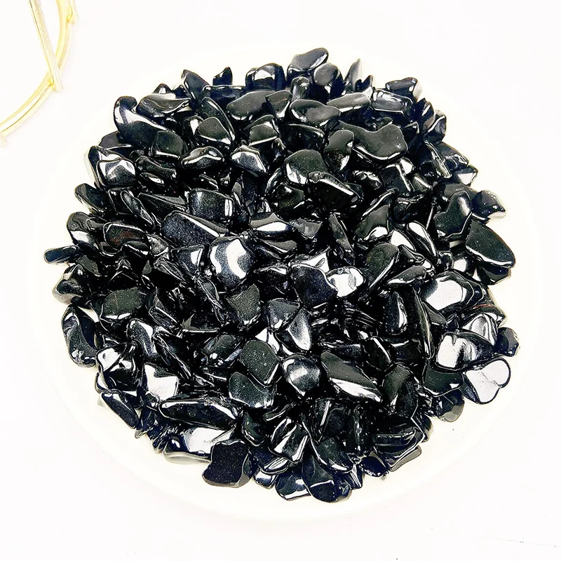 Natural Black Obsidian Chip Crystal Stone Rock Specimen, Minerals Healing Energy Quartz Aquariums Gemstone Home Decoration Gifts