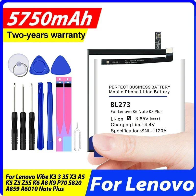 BL272 BL299 BL267 BL273 BL287 BL288 BL258 Battery For Lenovo Vibe K3 3 3S X3 A5 K5 Z5 Z5S K6 A8 K9 P70 S820 A859 A6010 Note Plus