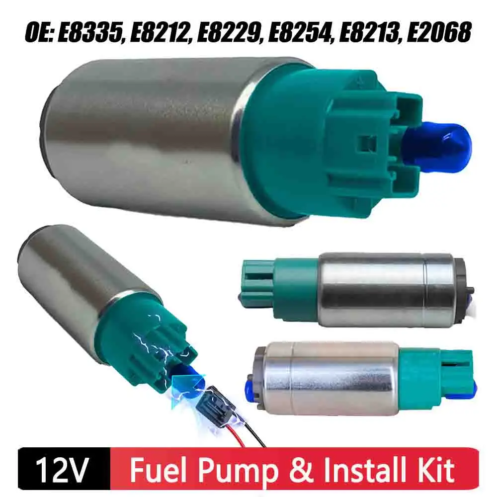 12V Electric Intank Fuel Pump with Installation Kit E8335 E8212 E8229 E8254 E8213 E2068 for Multiple Vehicle Car Models