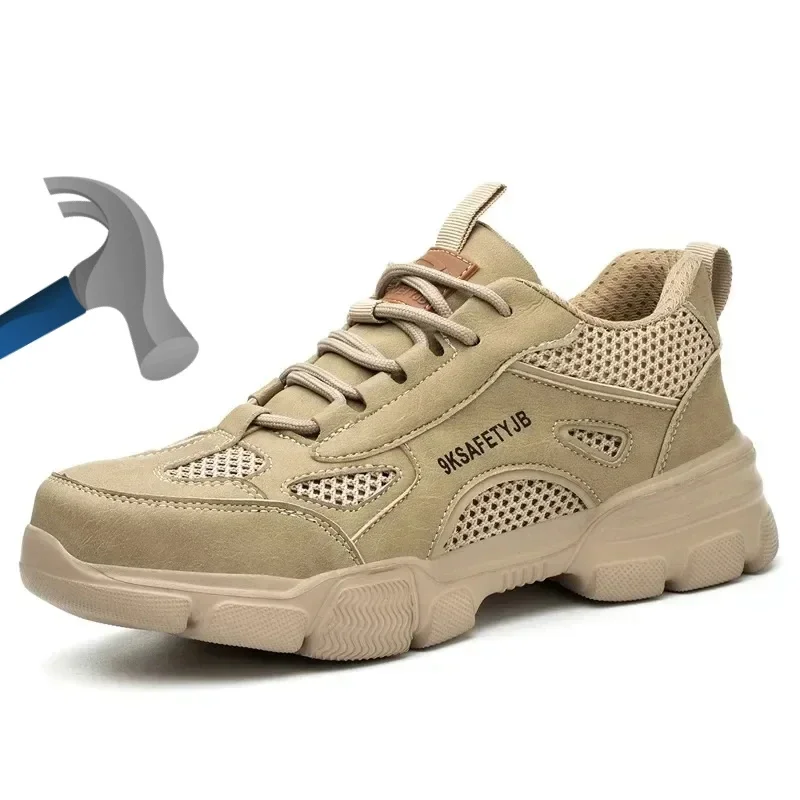 

Летняя защитная обувь Wrok для защиты труда, дышащие удобные кроссовки со стальным носком, промышленные мужские туфли