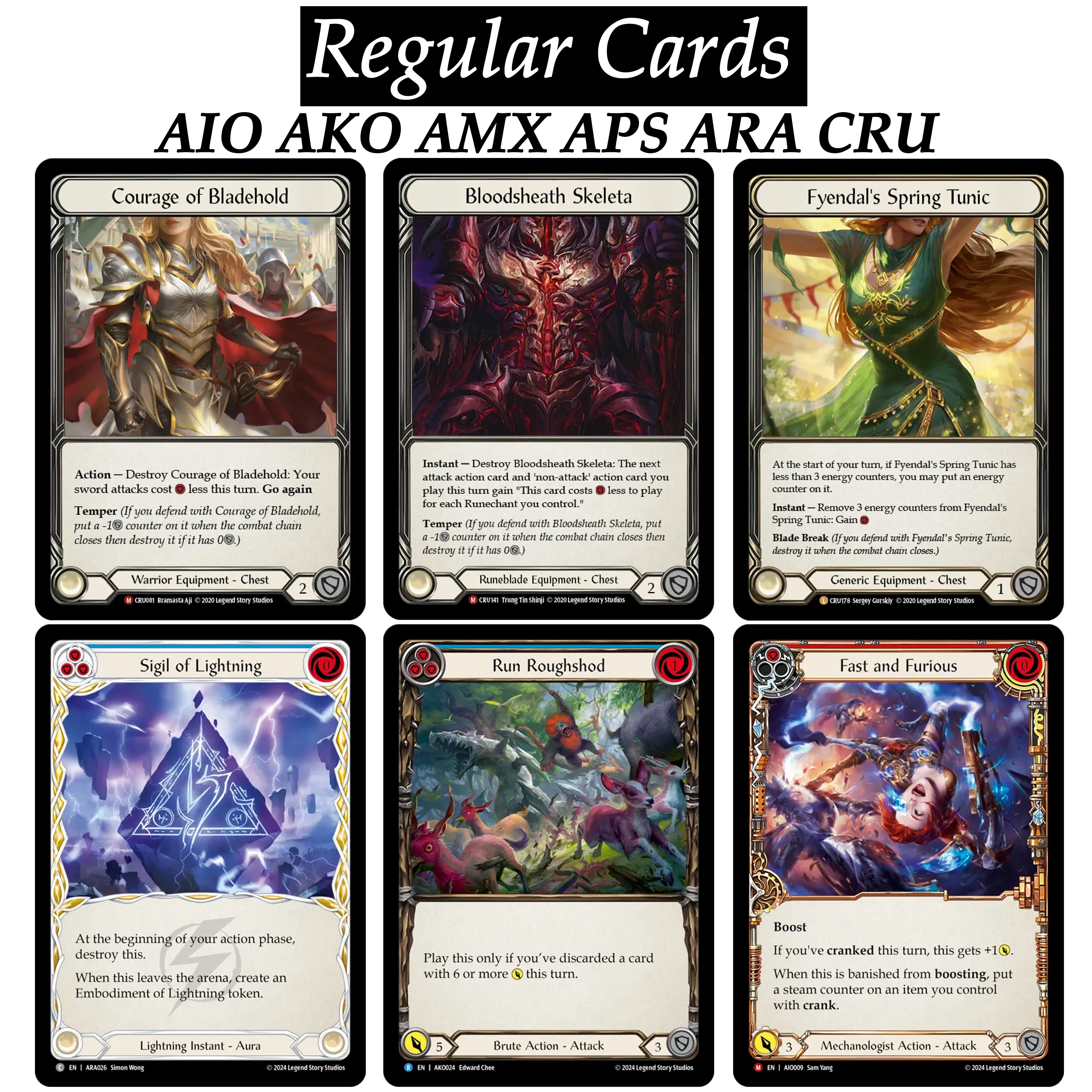 FAB AIO AKO AMX APS ARA CRU Mixed Playset Regular, Estación de Carga Twintek, Promoción, Cartas Proxy Majestic, Colección Core Deck