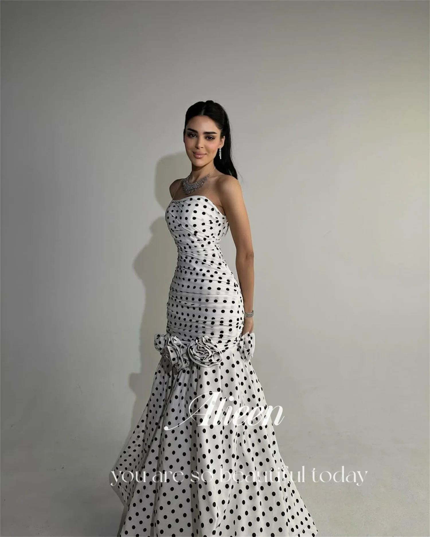 Aileen Robes De Festa Robes De Soirée Élégantes pour Occasions Spéciales Sirène Personnalisé À Pois فساتmaveraPoitrine de Poinette