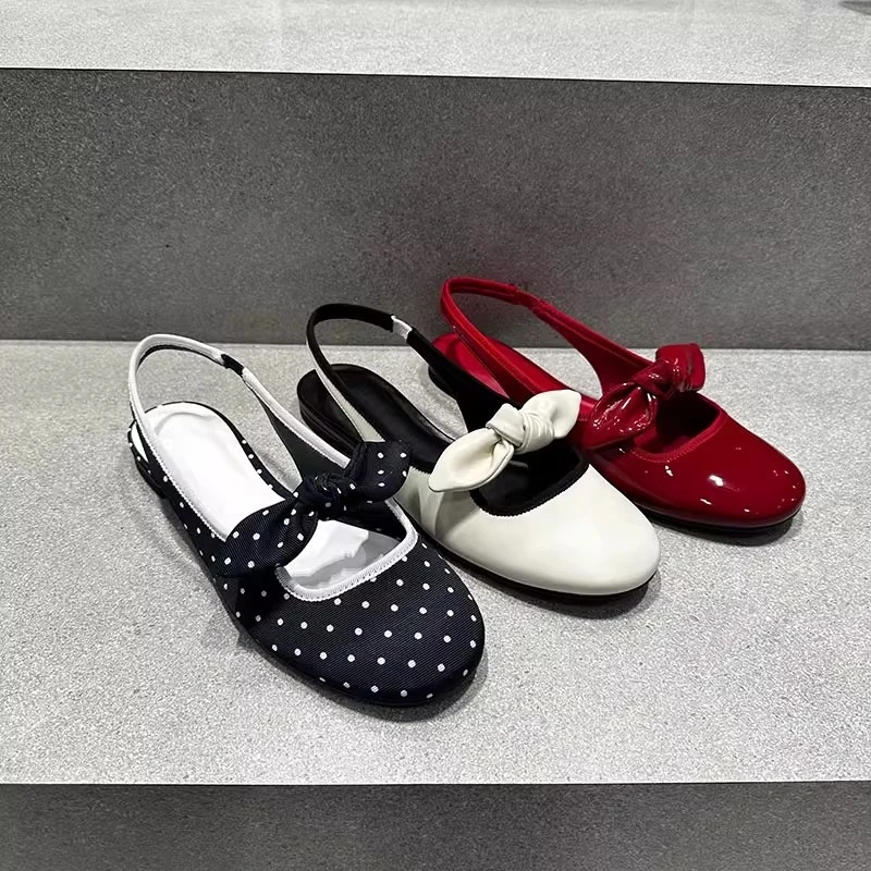 

25 Summer New Style 70580278 Bowknot Flat Sandals Closed-Toe Mary Jane Shoes