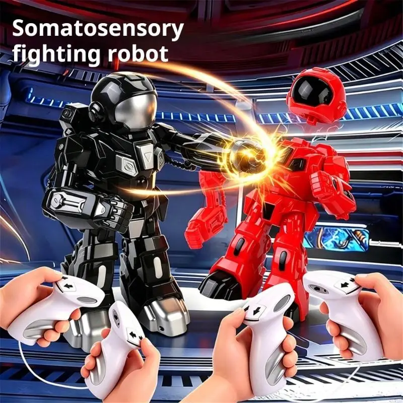2Pcs Boxing Battle Robots With 2.4G Motion Sensing Remote Control Fighting Robot For Interactive Fighting Game A2UB