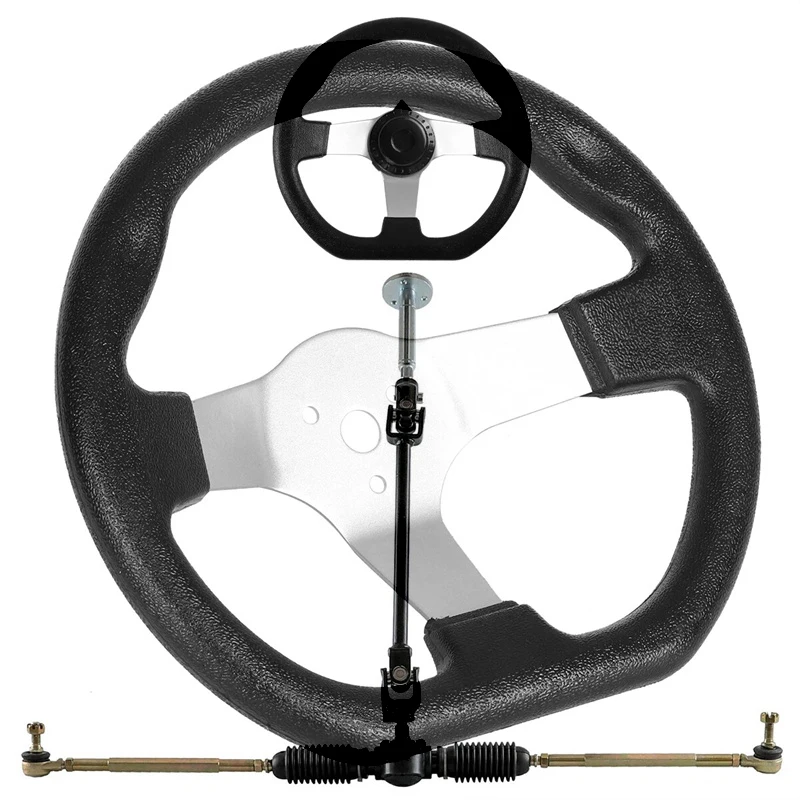 

Стальной комплект рулевого колеса для картинга, зубчатая рейка, 320 мм, регулируемая рулевая тяга, замена вала в сборе для картинга 110cc