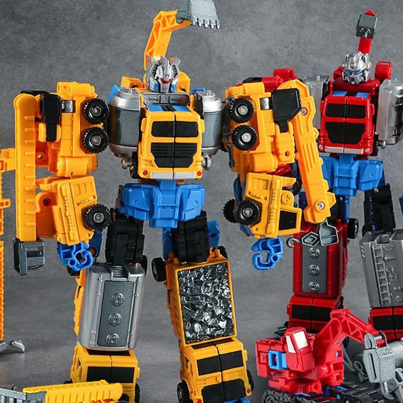 6IN1 Firefighting Mech Warrior Car Deformation Robot Plastic Model Toys Children's Toys for Boys Xmas GiftsBirthday Guests Gifts