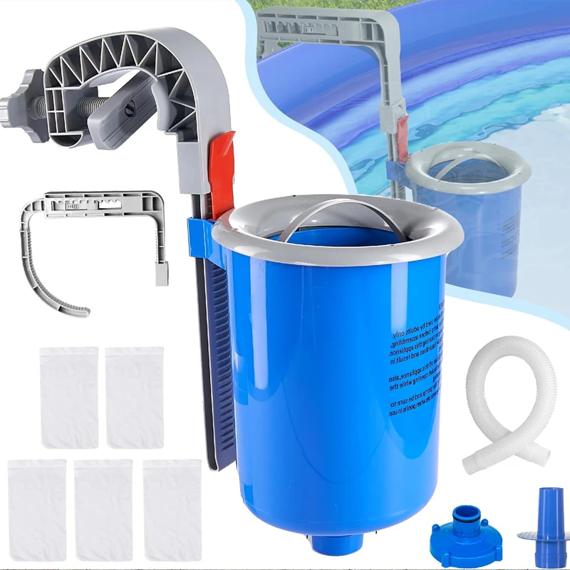 Upgrade Automatic Swimming Pool Surface Skimmer Wall Mount Cleaner  for Above Ground Pool Compatible with Intex Inflatable Pools