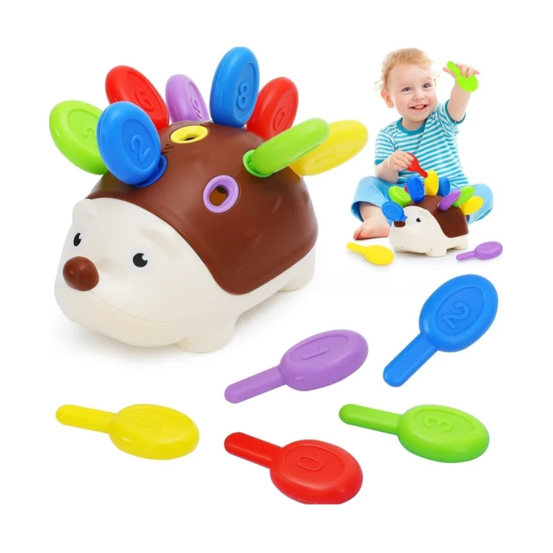 Sensory Hedgehog Toys Toddler Montessori Fine Motor Toys Baby Preschooler Educational Sensory Travel Toys for Age 1 2 3 4 Year