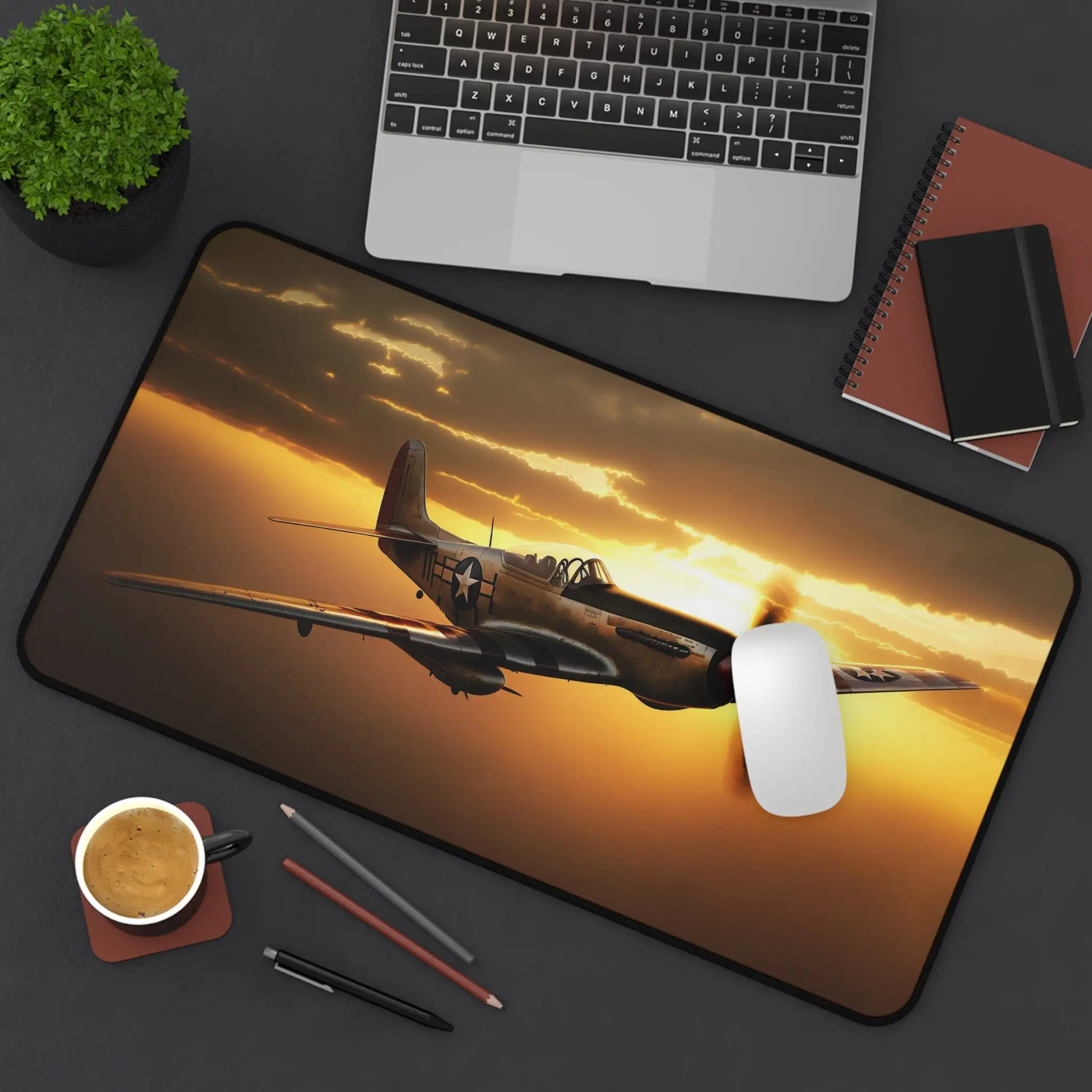 Retro Bomber Desk Mat, Non-slip and Waterproof Mouse Pad, Office and Gaming Desk Decoration Mat, The Perfect Gift for Friends.