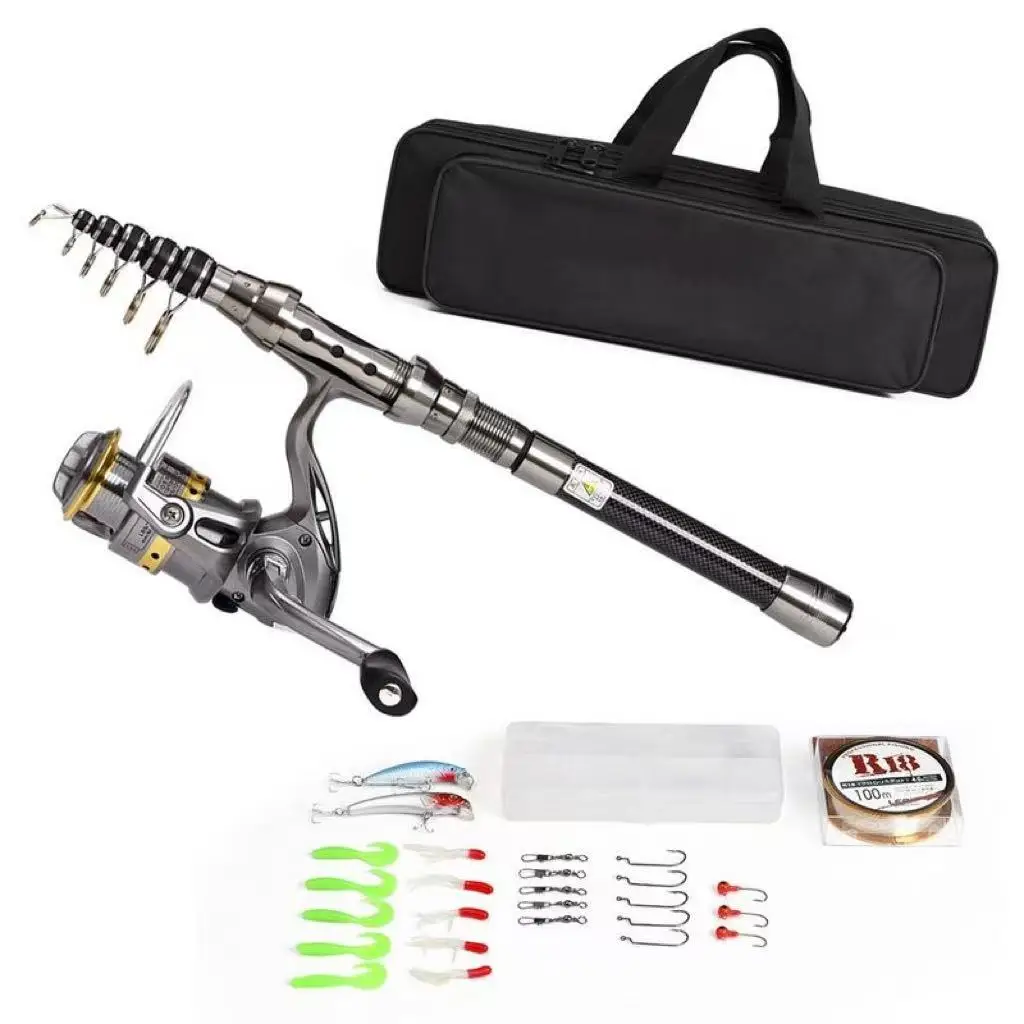 

Sliver Fishing Rod Reel Set EVA Sea Rod Set 2.1 Meters Beginner Fishing Rod Fishing Bag Bait Leisure